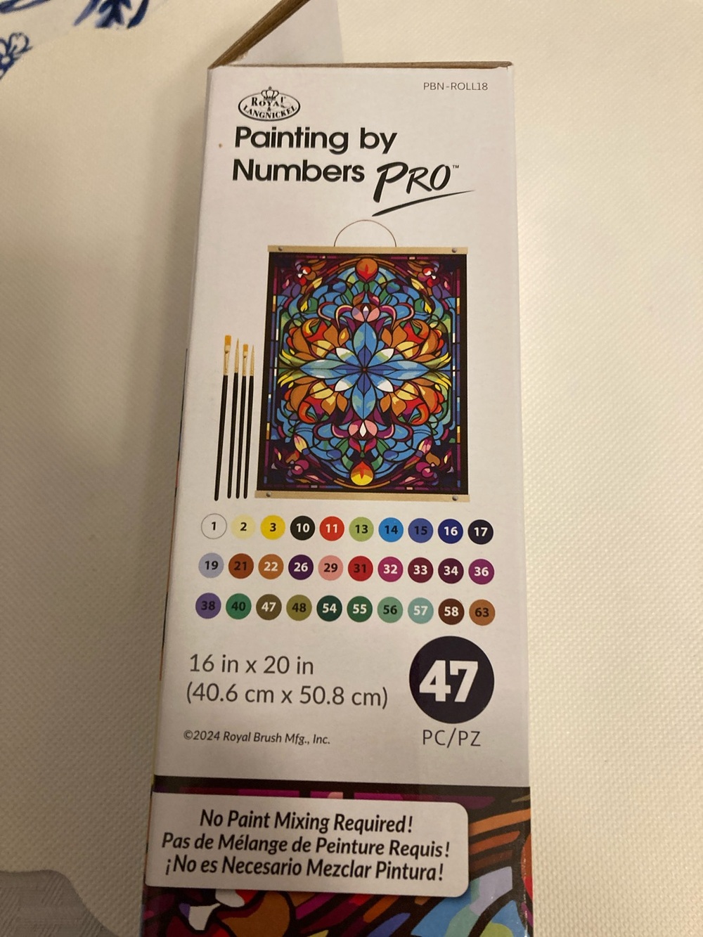 Painting by Numbers Pro Stained- Glass Style Wall Art Kit - Multicolor